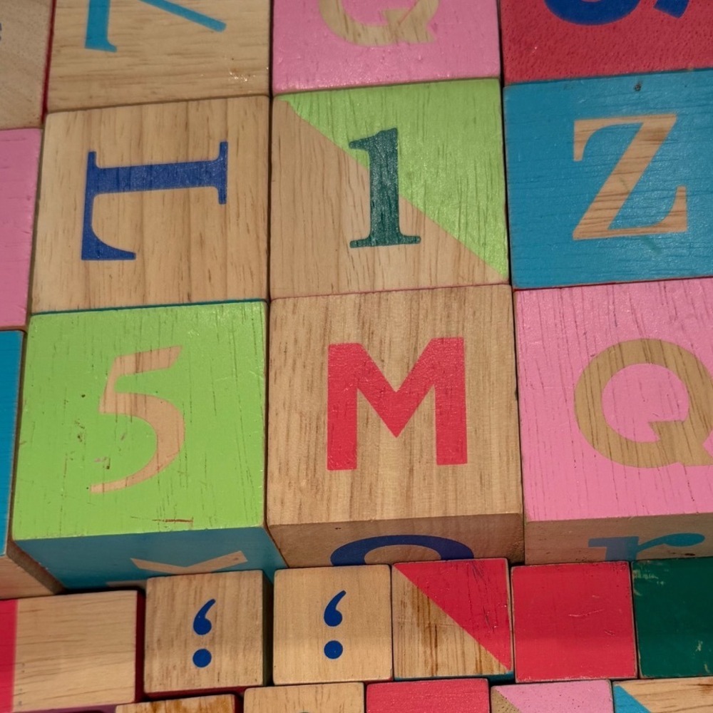 Manhattan Toy Company Wooden Alphabet Number Punctuation Blocks Set Multicolor - Picture 2 of 9